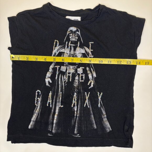 Gap Star Wars Slits Girl Tee 40th Anniversary Edition Kids Sz Small (6-7) Black - Picture 6 of 8